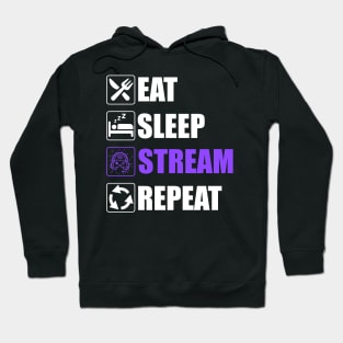 Eat Sleep Stream Repeat - Funny Streamers Hoodie